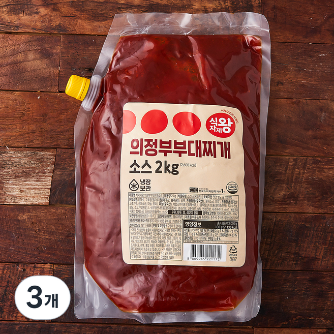 식자재왕 의정부부대찌개 소스, 2kg, 3개
