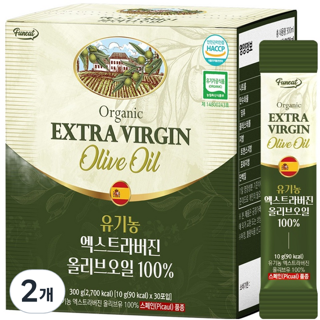 Funeat 特級初榨橄欖油隨身包 30條入, 2個, 300g