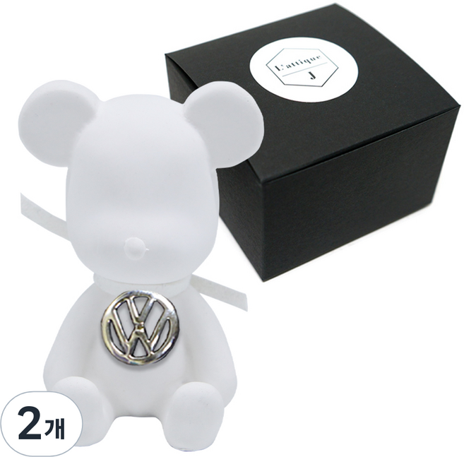 라띠크제이 엠블럼베어 차량용 방향제 폭스바겐 화이트 + 가든스위피 5ml 리필 세트, 2개
