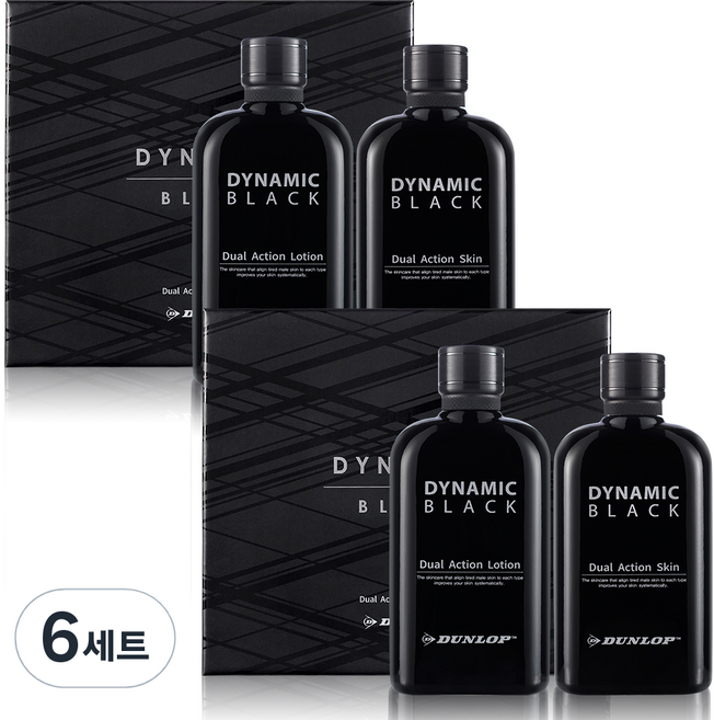 던롭 다이나믹 블랙 남성 스킨 150ml + 로션 150ml 세트, 6세트