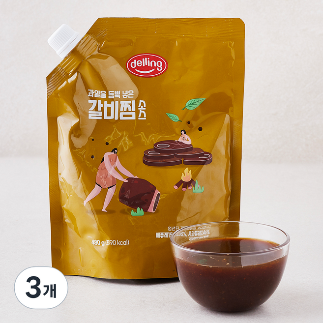 델링 갈비찜 소스, 480g, 3개