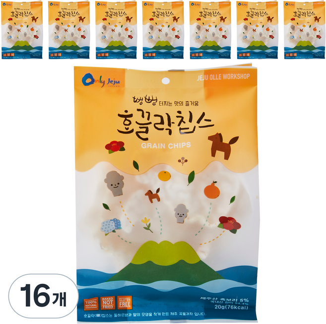 제주마미 호끌락 칩스 뻥튀기, 20g, 16개