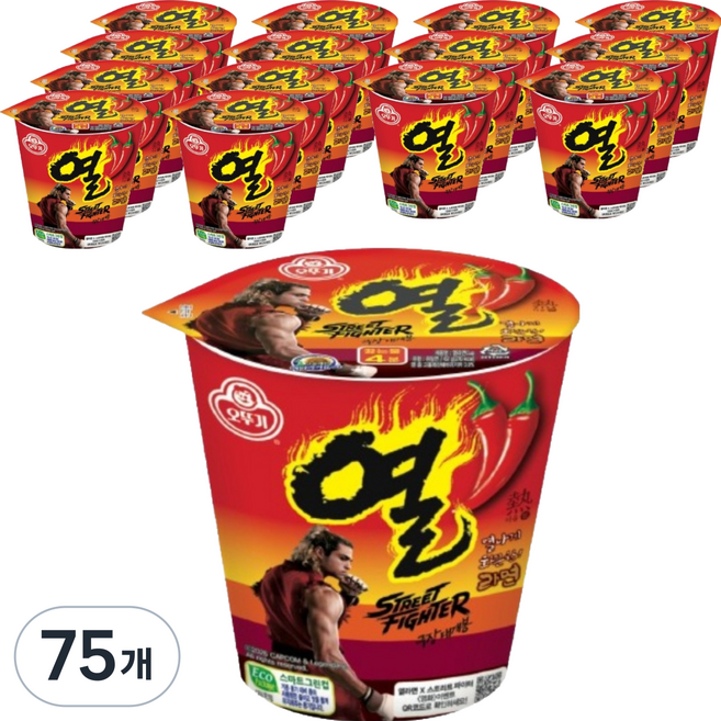 오뚜기 열라면 62g, 75개