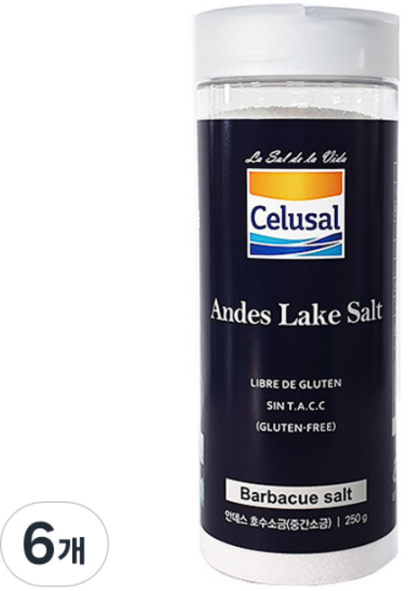 셀루살 안데스 호수 중간 소금, 250g, 6개