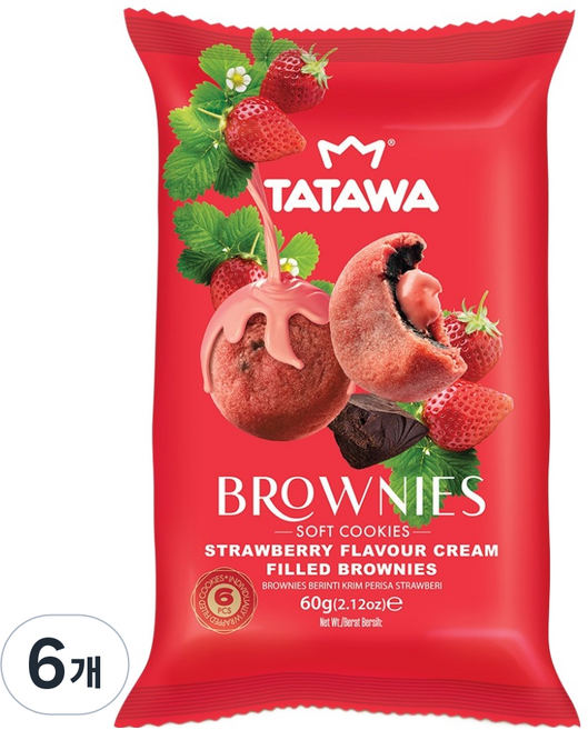 타타와 딸기 필드 브라우니, 6개, 60g