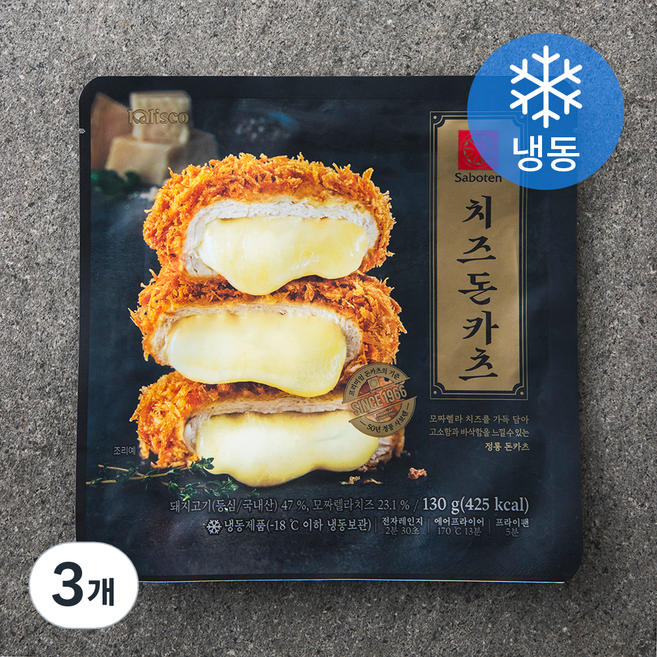 사보텐 치즈 돈카츠 (냉동), 130g, 3개