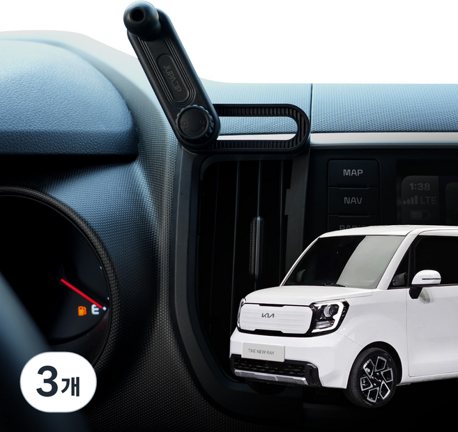 주파집 차량용 송풍구 핸드폰 거치대 마운트, 3개, 블랙