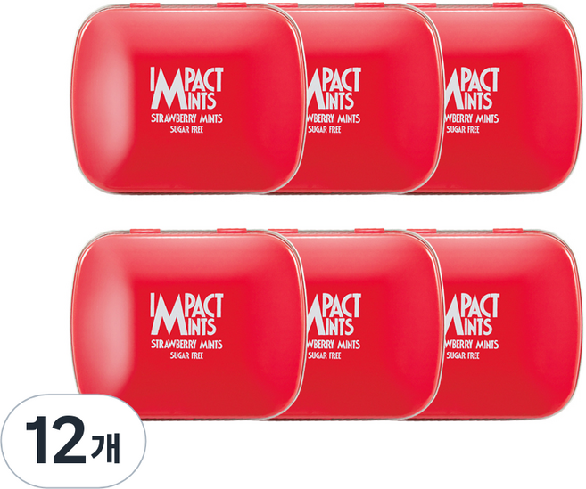 임팩트민트 딸기향 캔디, 12개, 14g