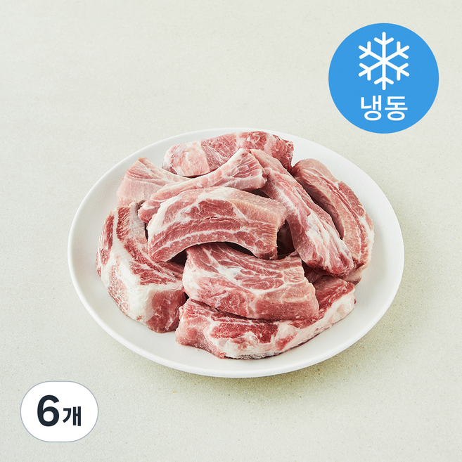 네덜란드산 돼지 등갈비 구이용 (냉동), 6개, 1kg