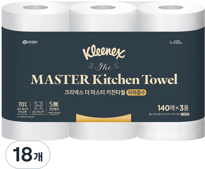 Kleenex 舒潔 The Master 廚房紙巾, 18個, 140張