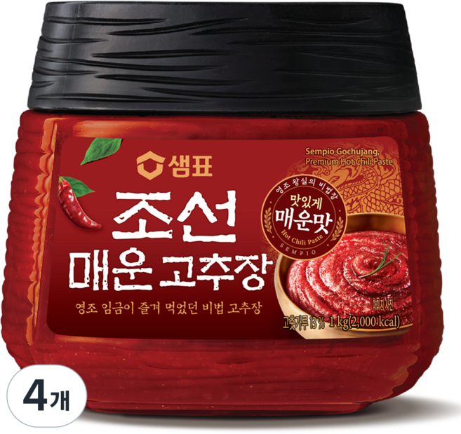 샘표 조선 매운 고추장, 1kg, 4개
