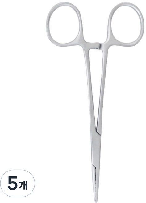 반려동물 귀털 제거 겸자 가위 직선형 130mm, 5개