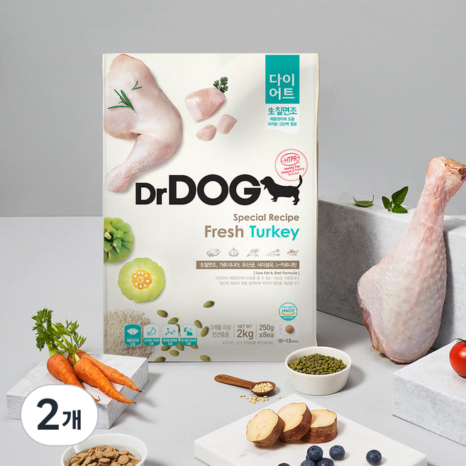 닥터독 강아지 기능성 사료, 다이어트(체중감소), 2kg, 2개