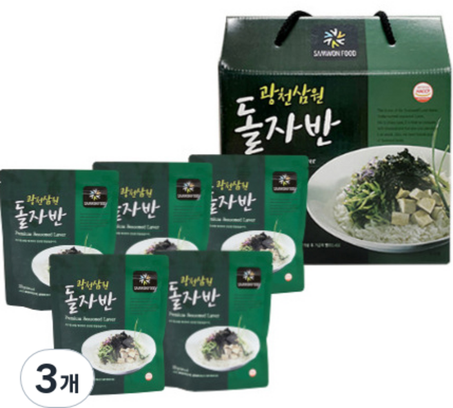 삼원 광천 돌자반 선물세트 1호 250g, 3개