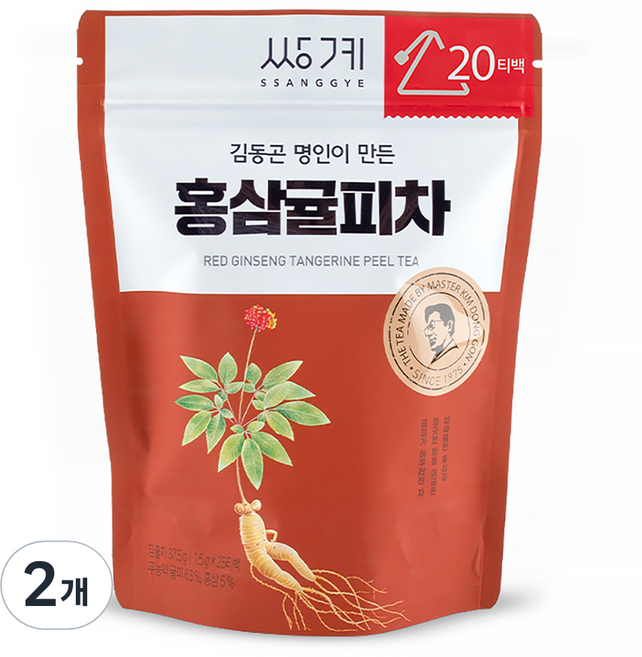 SSANGGYE 青春奏鳴曲紅蔘陳皮茶, 1.5克, 20包, 2袋