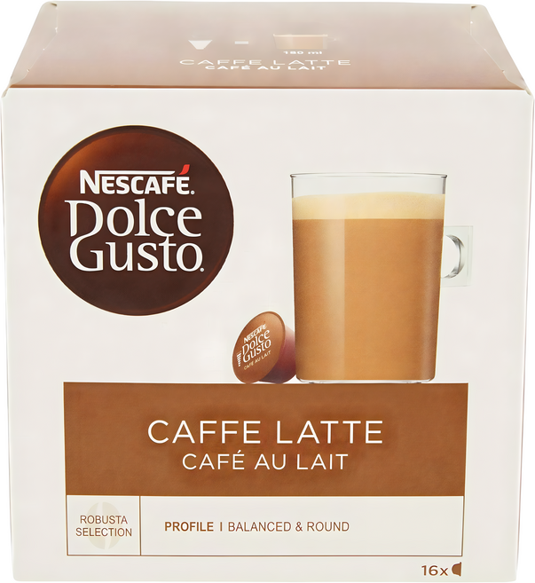 NESCAFE 雀巢咖啡 Dolce Gusto 多趣酷思 城市系列咖啡拿鐵膠囊, 10g, 16個裝, 1組
