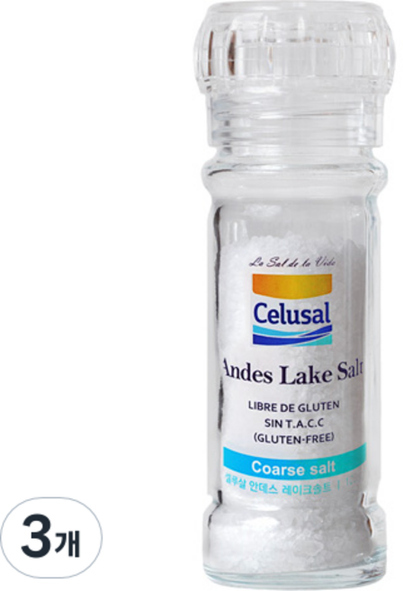 Celusal 安地斯湖鹽 玻璃瓶, 3個, 100g