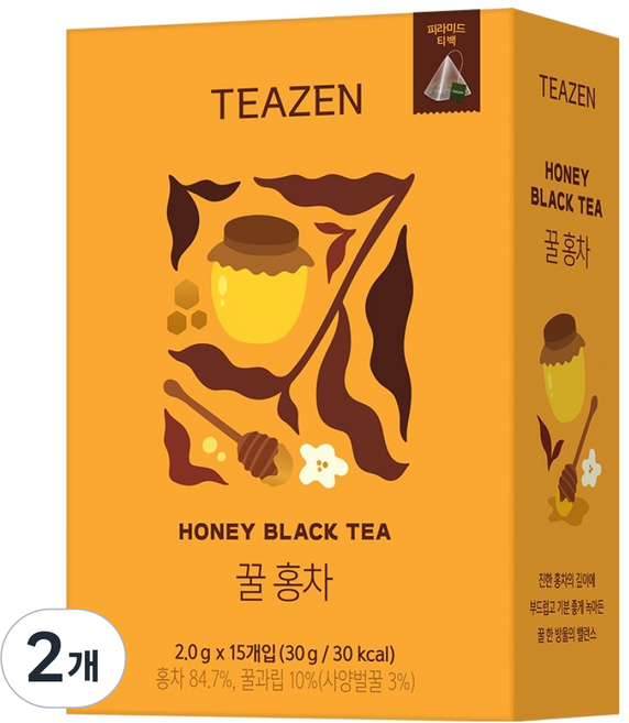 티젠 꿀 홍차 삼각티백, 2g, 15개입, 2개