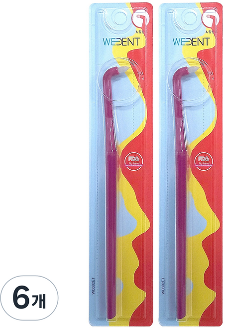 위덴 앤드터프트칫솔 일반모, 1개입, 6개, 플럼