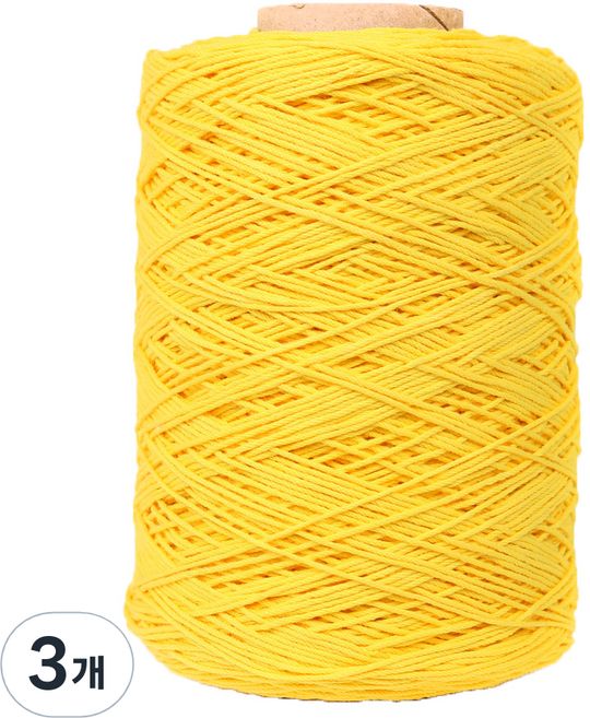 마마니트 동방면사 색사 나염 순면콘사 뜨개실, 316노랑, 3개