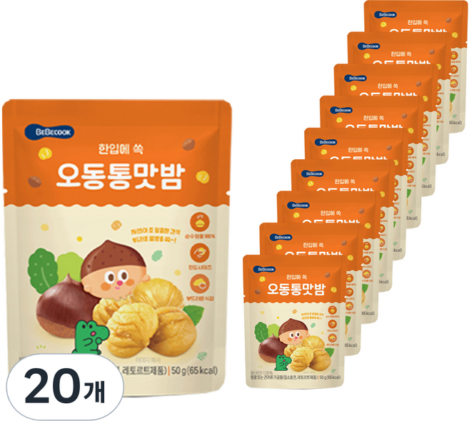 베베쿡 오동통통맛밤 간식, 50g, 20개