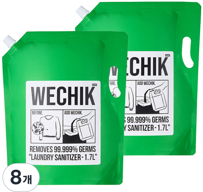 위칙 소독 섬유유연제 리필, 1.7L, 8개