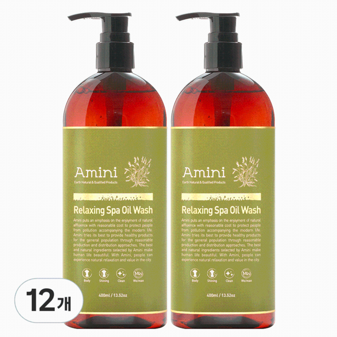 아미니 릴렉싱 스파오일워시 허브향, 400ml, 12개