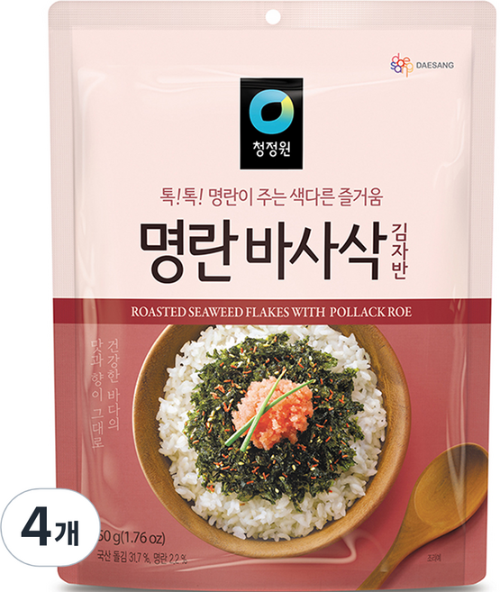 청정원 명란맛 바사삭 김자반, 50g, 4개