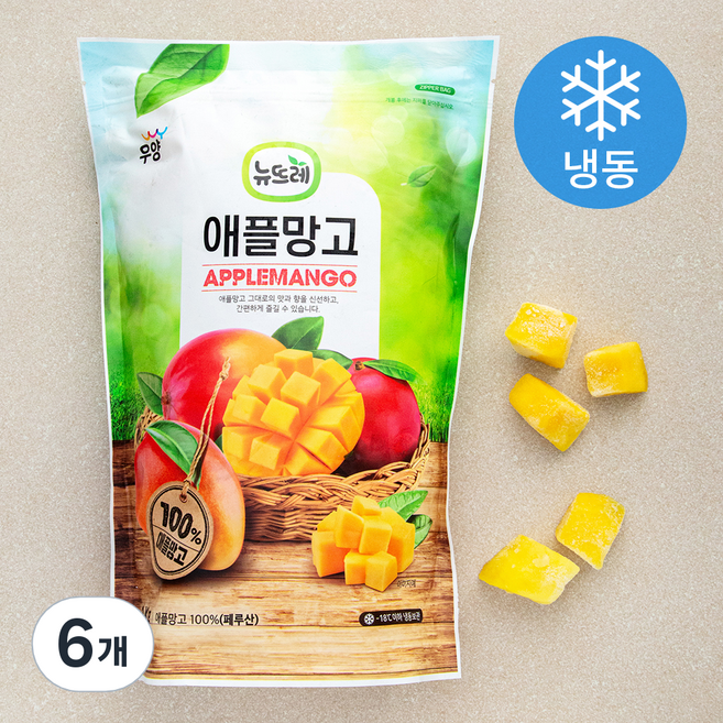 뉴뜨레 페루산 애플망고 다이스 (냉동), 1kg, 6개
