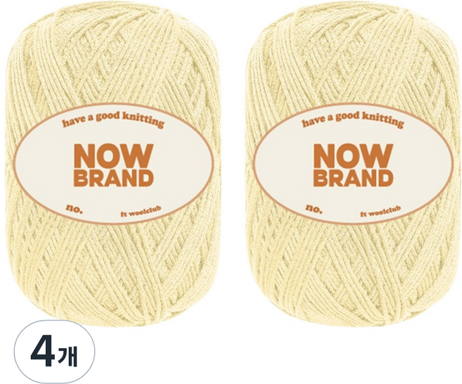 울클럽 NOWBRAND 탄탄 큐프라 뜨개실 70g, 700 레몬크림, 4개