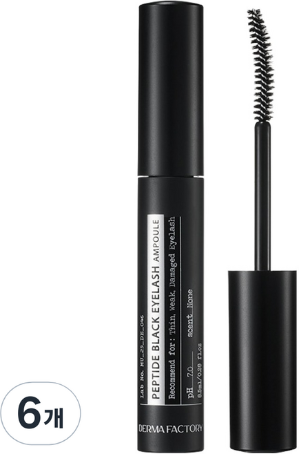 더마팩토리 펩타이드 블랙 아이래쉬 앰플 속눈썹 영양제, 6개, 8.5ml