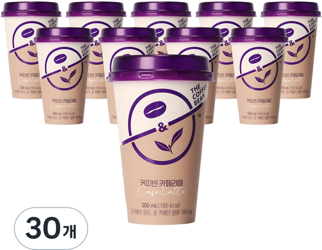 커피빈 카페라떼, 300ml, 30개