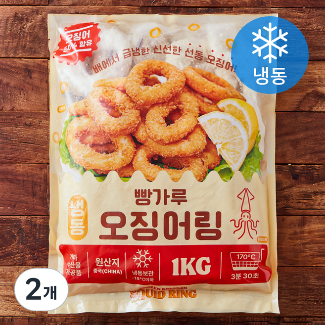 엠디에스 빵가루 오징어링 (냉동), 1kg, 2개