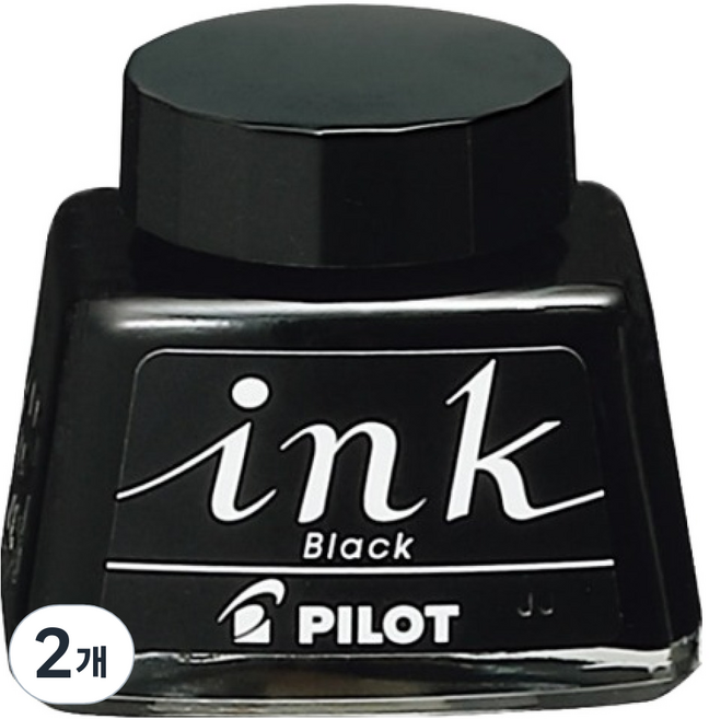파이롯트 만년필용 잉크 30ml, 블랙, 2개
