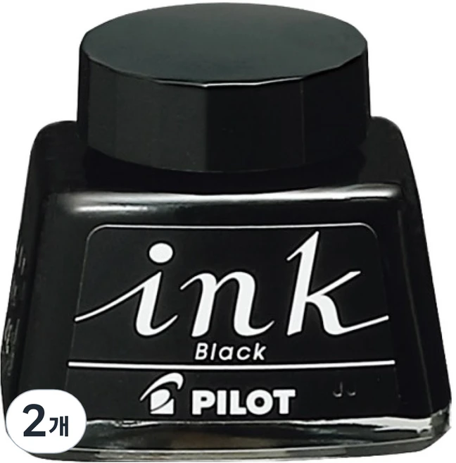 파이롯트 만년필용 잉크 30ml, 블랙, 2개 - 쿠팡