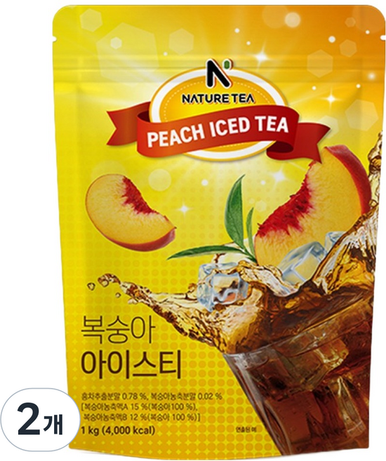 네이쳐티 복숭아아이스티, 1kg, 1개, 2개