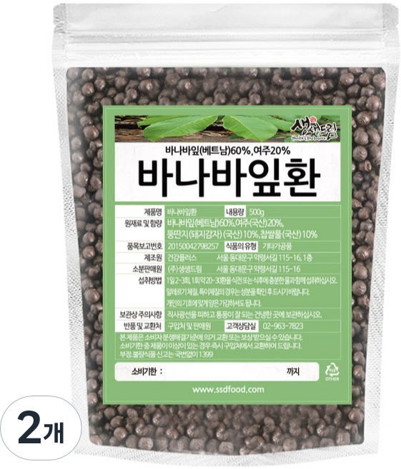 생생드림 바나바잎환, 500g, 2개