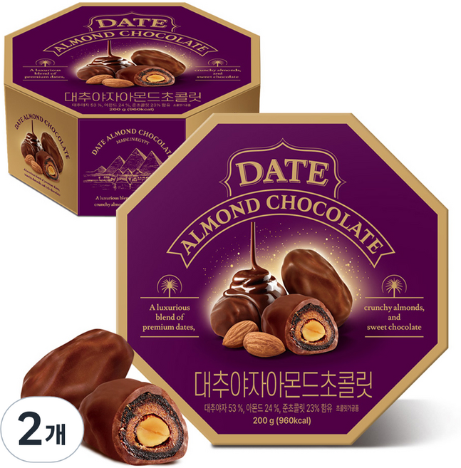 알타한 하루견과 대추야자 아몬드 초콜릿, 200g, 2개