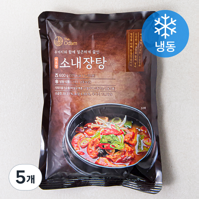 더오담 소내장탕 (냉동), 600g, 5개