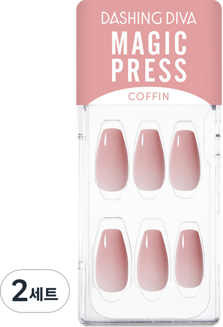 데싱디바 매직프레스 네일팁 세트, 핑크블러쉬, 2개