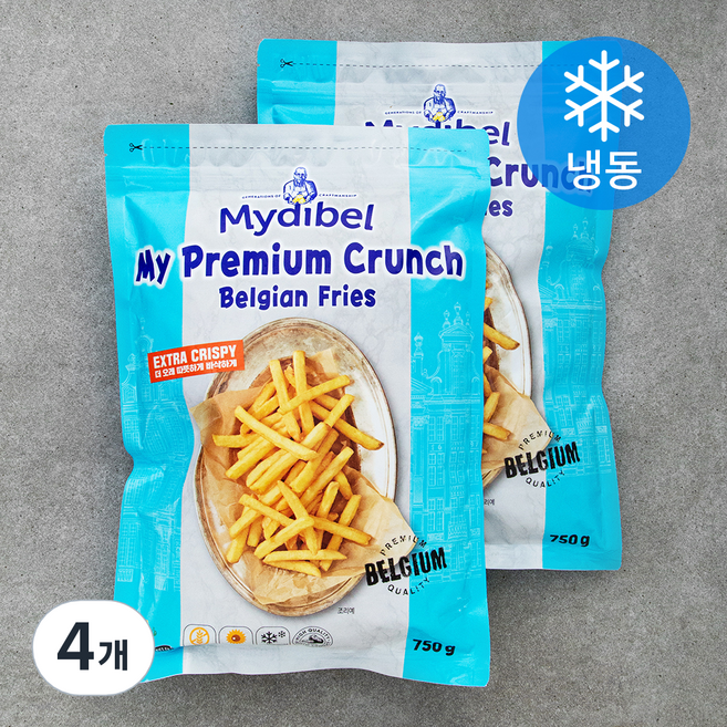 마이디벨 프리미엄 크런치 벨지안 프라이(냉동), 4개, 750g