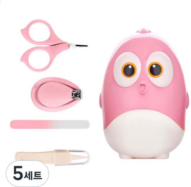 미빌 유아용 삐약삐약 손톱깍이 세트, 핑크, 5세트