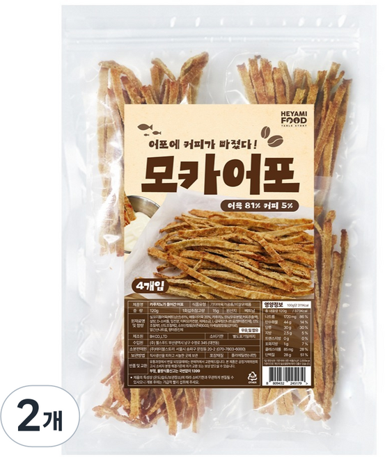 Heyami 摩卡魚片 4入, 120g, 2個