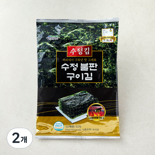 수정김 수정 불판 구이김 전장, 25g, 2개