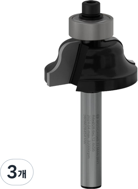 보쉬 루터 트리머 비트 몰딩 28.6 x 12.4 x 54 x 6 x 4 mm 2608628454, 3개