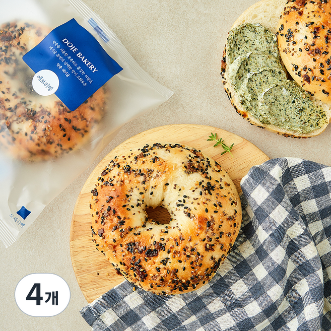 도제식빵 탕종 에브리띵 베이글, 105g, 4개, 1개입