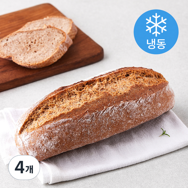 더브레드블루 발효종 순수 통밀빵 2개입 (냉동), 600g, 4개