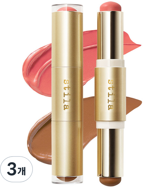 스틸라 블러쉬 앤 브론즈 하이드로 블러 치크 듀오, 그레이프프룻 + 캬라멜, 3개