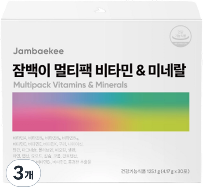 잠백이 올인원 하루 맞춤 한포 멀티팩 영양제 30p, 3개, 125.1g