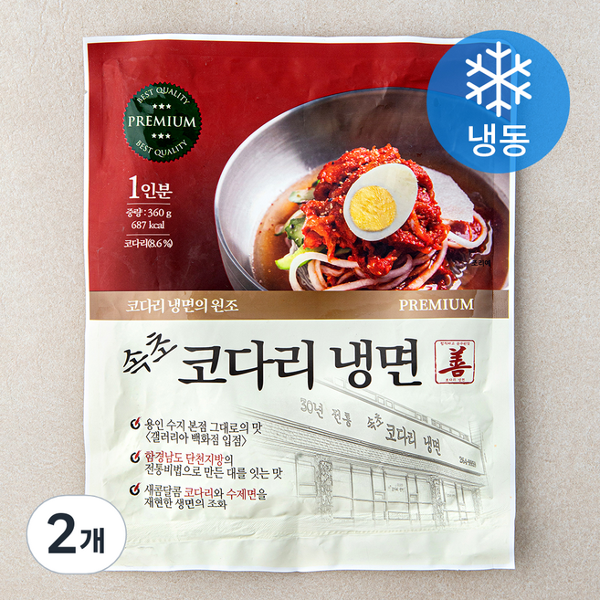 30년 전통 속초 코다리냉면 1인분 (냉동), 360g, 2개